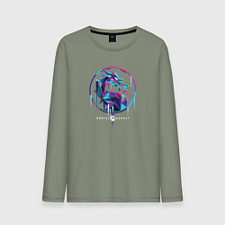 Лонгслив хлопковый мужской Мортал Комбат Саб-Зиро эмблема, цвет: авокадо