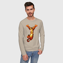 Лонгслив хлопковый мужской Винни пух - Тигруля, цвет: миндальный — фото 2