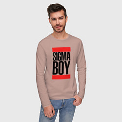 Лонгслив хлопковый мужской Sigma boy, цвет: пыльно-розовый — фото 2