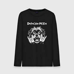 Лонгслив хлопковый мужской Depeche Mode rock dog, цвет: черный