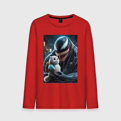 Мужской лонгслив Venom and funny kitten with backpack