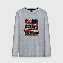 Мужской лонгслив Спортивная машина по кусочкам и целиком