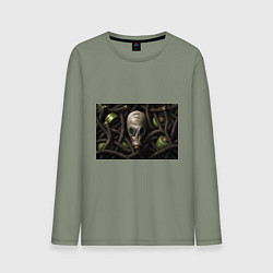 Лонгслив хлопковый мужской Авто рожденные в СССР, цвет: авокадо