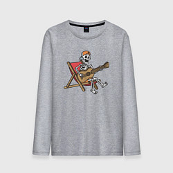 Мужской лонгслив Скелетик гитарист