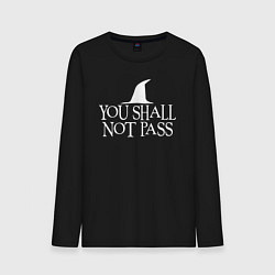 Лонгслив хлопковый мужской You shall not pass Властелин колец, цвет: черный