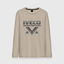 Лонгслив хлопковый мужской Iveco дальнобойщик, цвет: миндальный