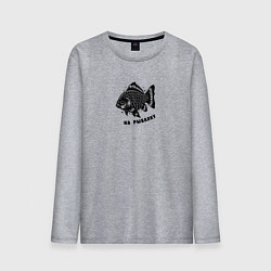 Мужской лонгслив Декоративная татуировка рыбы на рыбалку