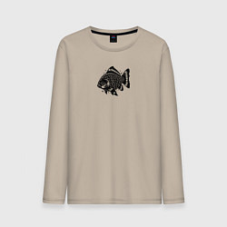 Мужской лонгслив Декоративная татуировка рыбы