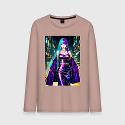 Лонгслив хлопковый мужской Девушка поп идол, цвет: пыльно-розовый