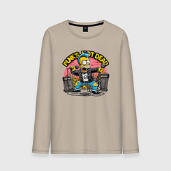 Мужской лонгслив Панк Гомер Симпсон - певец