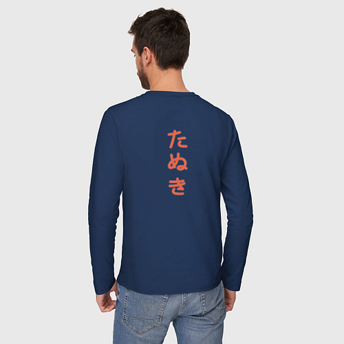 Мужской лонгслив Иероглифы танец / Тёмно-синий – фото 4