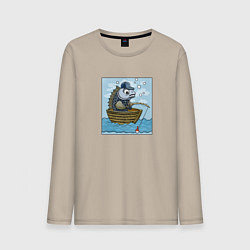 Мужской лонгслив Рыба ловит рыбу в лодке