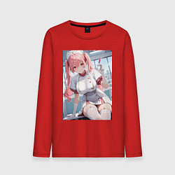 Лонгслив хлопковый мужской Медсестричка сделает тебе укол любви - пышная аним, цвет: красный