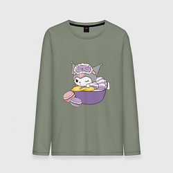 Лонгслив хлопковый мужской Куроми с макарунами, цвет: авокадо