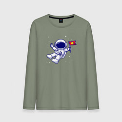 Мужской лонгслив Космонавт с флажком