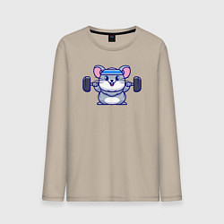 Мужской лонгслив Мышонок со штангой