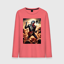 Лонгслив хлопковый мужской Mick Jagger - Rolling Stones, цвет: коралловый