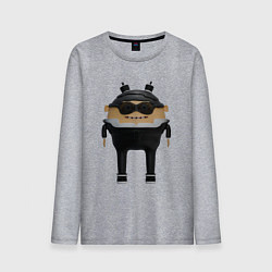 Мужской лонгслив Cartoon agent female in black suit