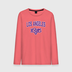 Лонгслив хлопковый мужской Los Angeles hoops, цвет: коралловый