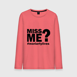 Лонгслив хлопковый мужской Miss me? Moriarty, цвет: коралловый