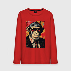 Мужской лонгслив Деловой шимпанзе в смокинге