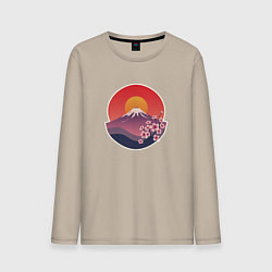 Мужской лонгслив Гора Фудзи с сакурой