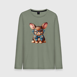 Мужской лонгслив Кролик мальчик в очках