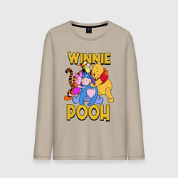 Мужской лонгслив Winnie Pooh hugs