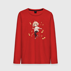 Лонгслив хлопковый мужской Танец тиби, цвет: красный