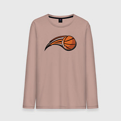 Лонгслив хлопковый мужской Basketball shot, цвет: пыльно-розовый