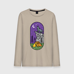 Мужской лонгслив Волк и турист