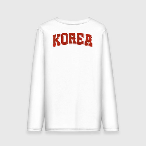 Мужской лонгслив North Korean symbol / Белый – фото 2