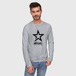 Лонгслив хлопковый мужской Аркадий - звезда, цвет: меланж — фото 2