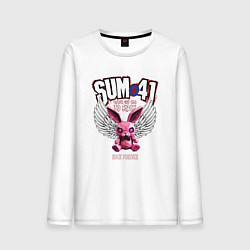 Лонгслив хлопковый мужской Sum 41 розовый кролик, цвет: белый