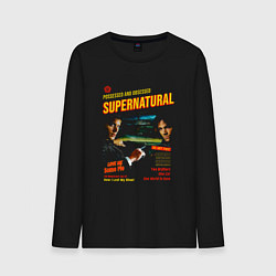 Лонгслив хлопковый мужской Сверхъестественное Possessed and obsessed, цвет: черный