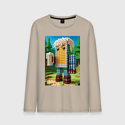 Мужской лонгслив Beer dude - Minecraft ai art