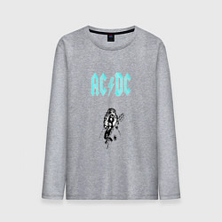 Лонгслив хлопковый мужской AcDc Angus Young, цвет: меланж