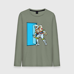 Мужской лонгслив Астронавт открывает дверь в неизведанное