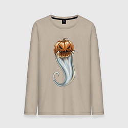 Лонгслив хлопковый мужской Дух тыквы, цвет: миндальный