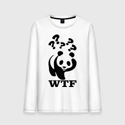 Лонгслив хлопковый мужской WTF: White panda, цвет: белый