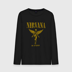 Лонгслив хлопковый мужской Nirvana retro, цвет: черный