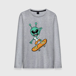 Мужской лонгслив Инопланетянин на скейтборде