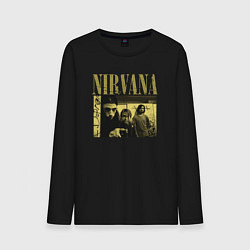Лонгслив хлопковый мужской Nirvana foto band, цвет: черный
