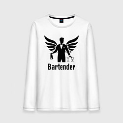 Мужской лонгслив Бармен с крыльями