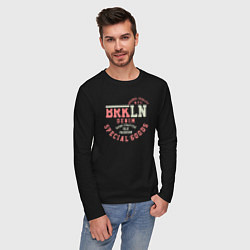 Лонгслив хлопковый мужской Brooklyn denim, цвет: черный — фото 2