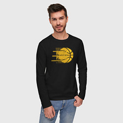 Лонгслив хлопковый мужской Pacers play, цвет: черный — фото 2