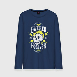 Лонгслив хлопковый мужской Обитель - навсегда, цвет: тёмно-синий