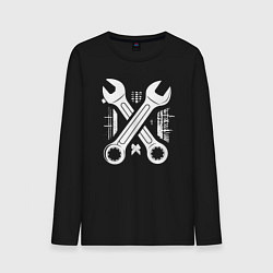 Мужской лонгслив Белые рожковые ключи