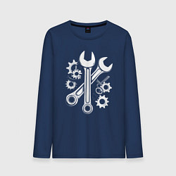 Мужской лонгслив Рожковые ключи и шестеренки