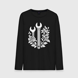 Мужской лонгслив Рожковые ключи в розах